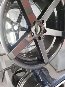 Alloy wheel silver power coating