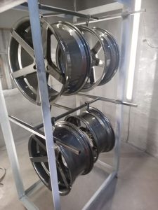 Alloy wheel silver power coating