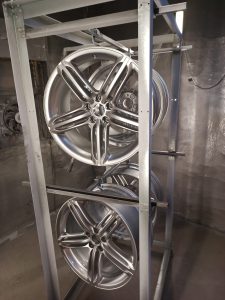 four Alloy wheel silver power coating